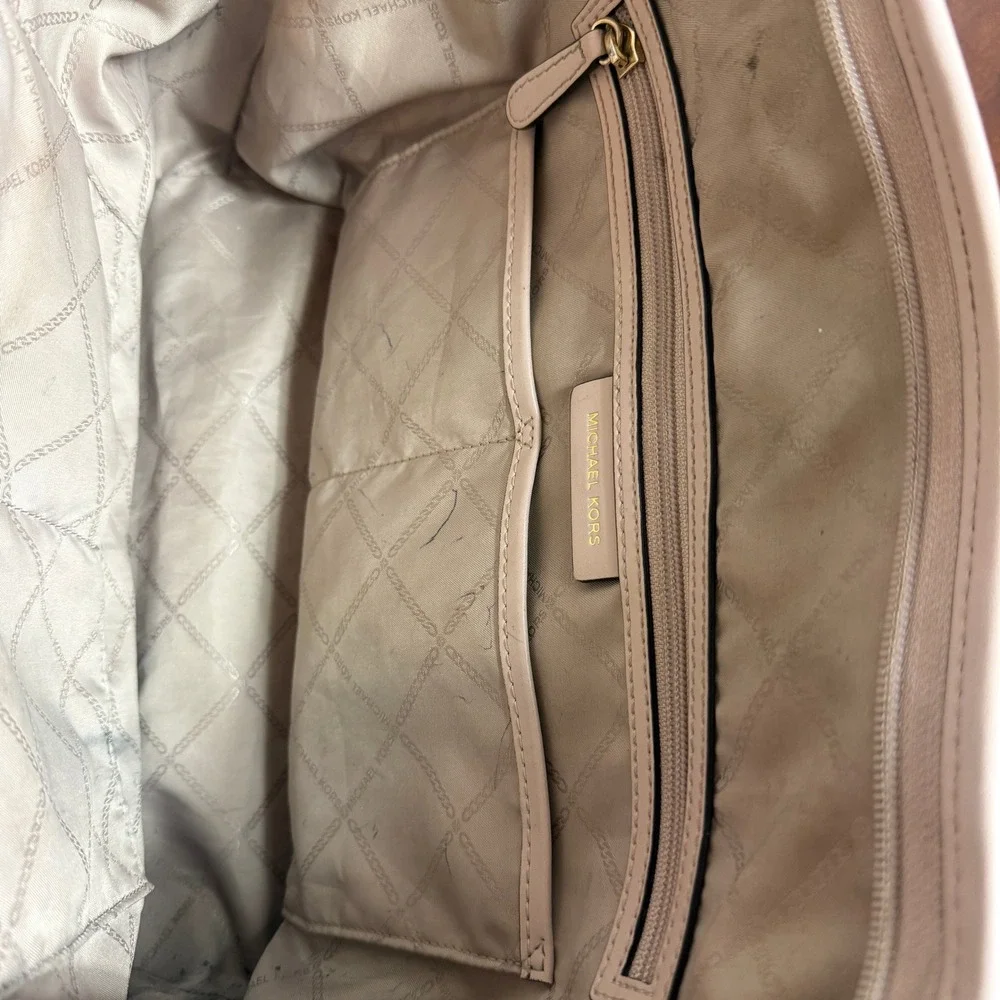 Michael‎ Kors Blush Pink Pebbled Leather MK Logo Tote Bag